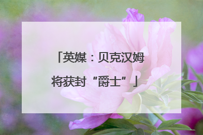 英媒：贝克汉姆将获封“爵士”